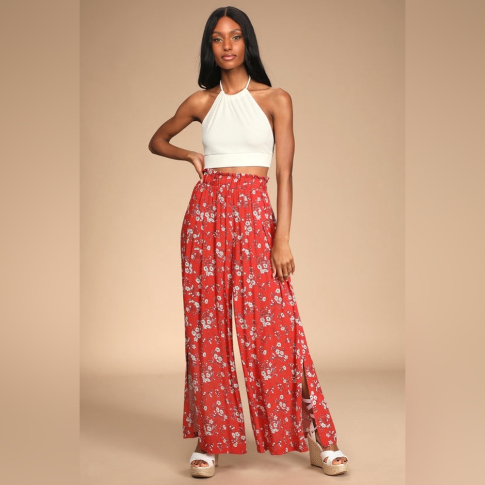 Loves the Sun Floral Print Wide-Leg Pants